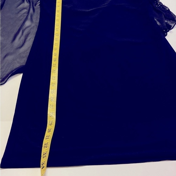 Xscape Navy Blue Beaded / Studded Cocktail Dress - Picture 10 of 13